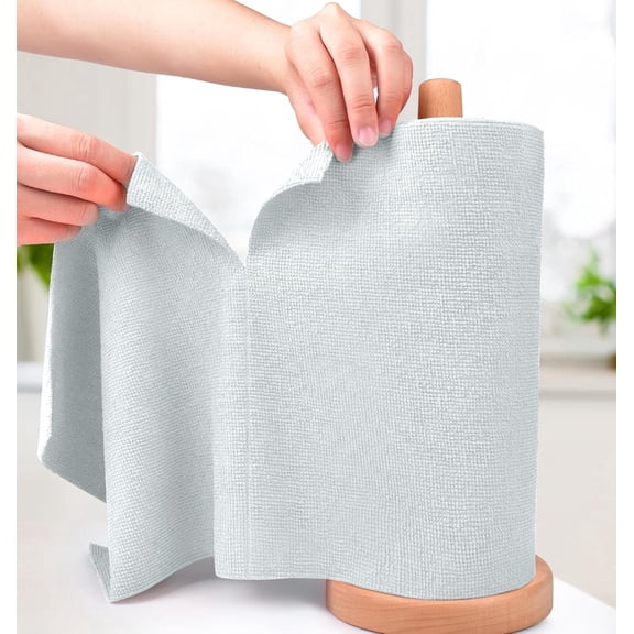 10" x 10" Microfiber Cleaning Cloth Roll, Tear Away Towels, Reusable Washable Rags, 20 Sheets Per Roll, for Kitchen Car Drying Dishes