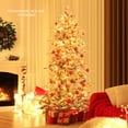 thumbnail image 2 of Costway 6 FT Pre-Lit Christmas Tree Snow Flocked Hinged with 715 Branch Tips & 210 Lights, 2 of 10