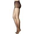 thumbnail image 3 of Women's Hanes C60717 Silk Reflections Control Top Sandalfoot Tights 6PK (Barely Black E/F), 3 of 3