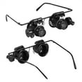 thumbnail image 5 of JilgTeok 2 Packs 20X Magnifying Glasses Watch Magnifier Jeweler Eye Glasses Lens Repair LED Light for Close Work, 5 of 8
