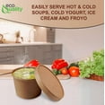 thumbnail image 6 of [100 Pack] 12 oz Disposable Kraft Paper Soup Containers with Vented LIDS - Half Pint Ice Cream Containers, Frozen Yogurt Cups, Restaurant, Microwavable, Take Out, Food Storage, Recyclable, 6 of 8