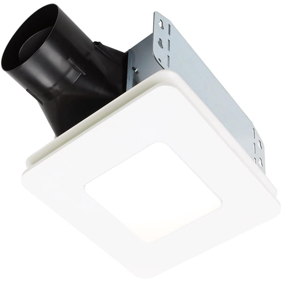 Broan-NuTone BEL8 Roomside Series Exhaust Fan with LED Light for Bathroom, White