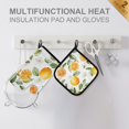 thumbnail image 4 of Yayeee Oven Mitts and Pot Holder Set of 4 Heat Resistant Kitchen Gloves Baking Hot Pad, Orange Bees, 4 of 5