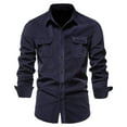 thumbnail image 2 of Kureaily Men's Corduroy Shirts Casual Western Long Sleeve Button Down Shacket Jackets with 2 Flap Pocket, 2 of 7