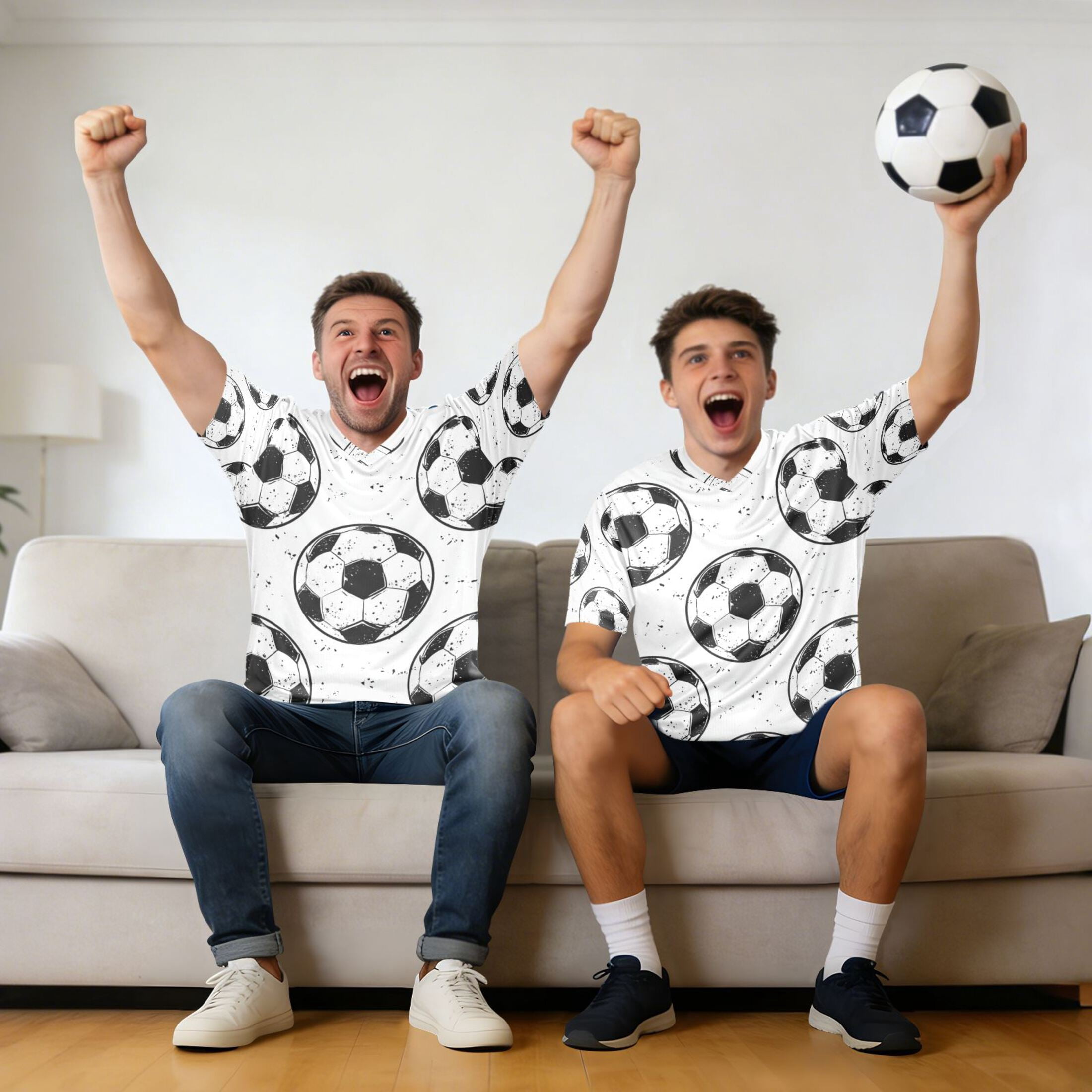 Doodle Football Patterns Men's Sports Jerseys Athletic T-Shirt Football Referee Short Sleeves Shirt L