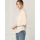 thumbnail image 4 of Allegra K Blusa Floral De Manga Larga Con Lunares Y Escote Con Volantes Para Mujer Beige L, 4 of 6