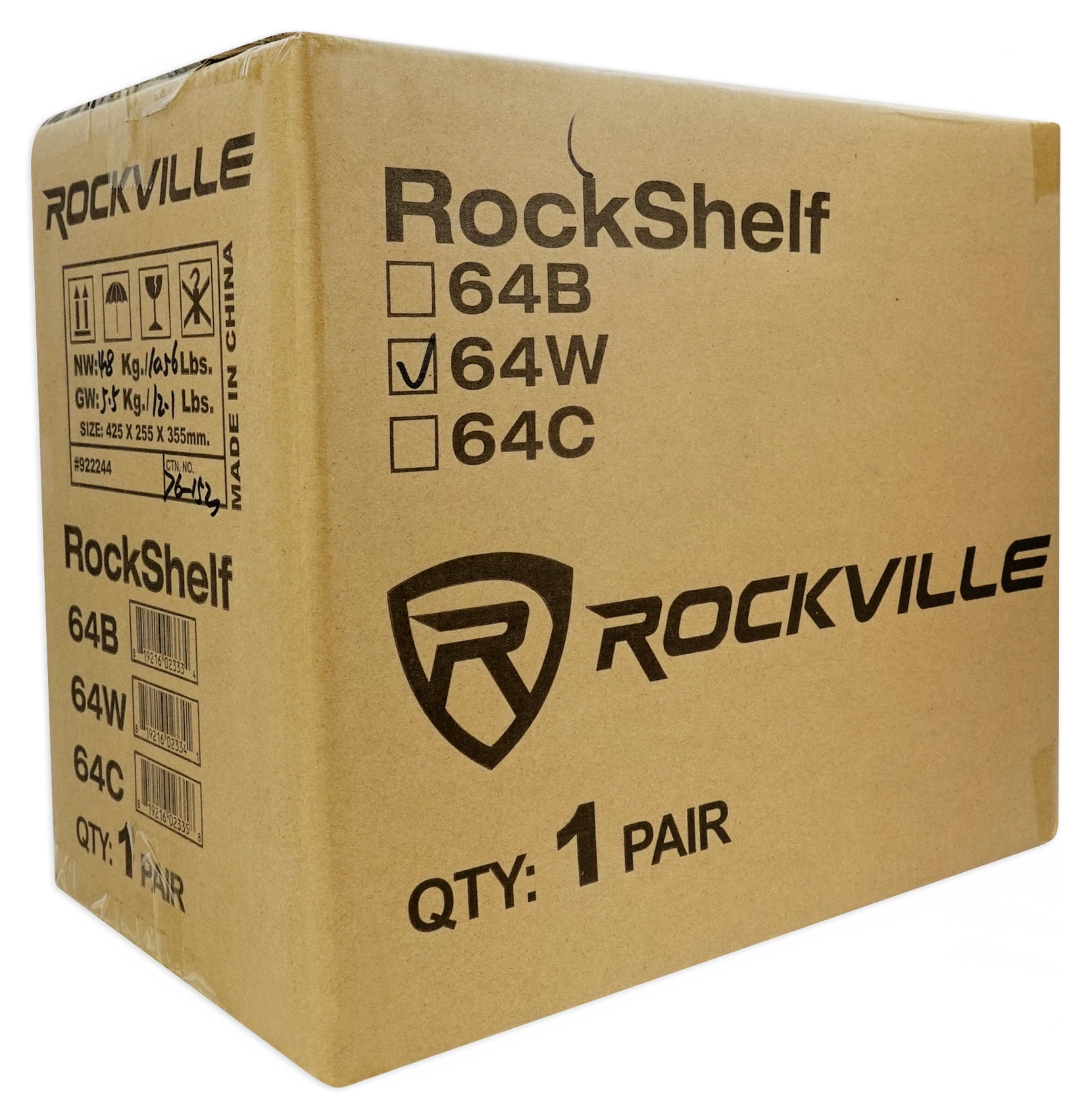 Pair Rockville RockShelf 64W White 6.5" Home Bookshelf Speakers + 28" Stands