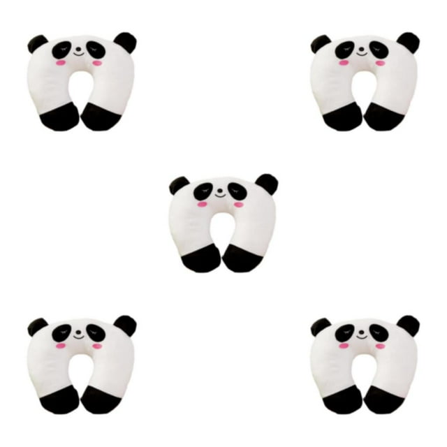 Decodeary Oreillers de Voyage Expérience de Voyage Offrant un Confort Maximal Cadeau Réfléchi Oreillers en Forme de U Oreillers de Voyage panda 26*30cm 5Ensemble