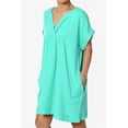thumbnail image 3 of Robe Mini Babydoll en Gaze de Coton à Manches Courtes Col en V Décontractée pour Femmes, 3 of 7