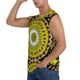 thumbnail image 3 of Haiem Men's Yellow Mandala Print Tank Tops Summer Sleeveless Cut Off Workout T-Shirts Fitness Vest Athletic Undershirts-3X-Large, 3 of 8