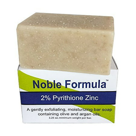 Noble Formula 2% Pyrithione Zinc (ZnP) Bar Soap with Argan Oil 3.25 oz - Hand Crafted in the USA, Especially Formulated for Those with Psoriasis, Eczema, Dry and Sensitive (Best Bath Soak For Psoriasis)