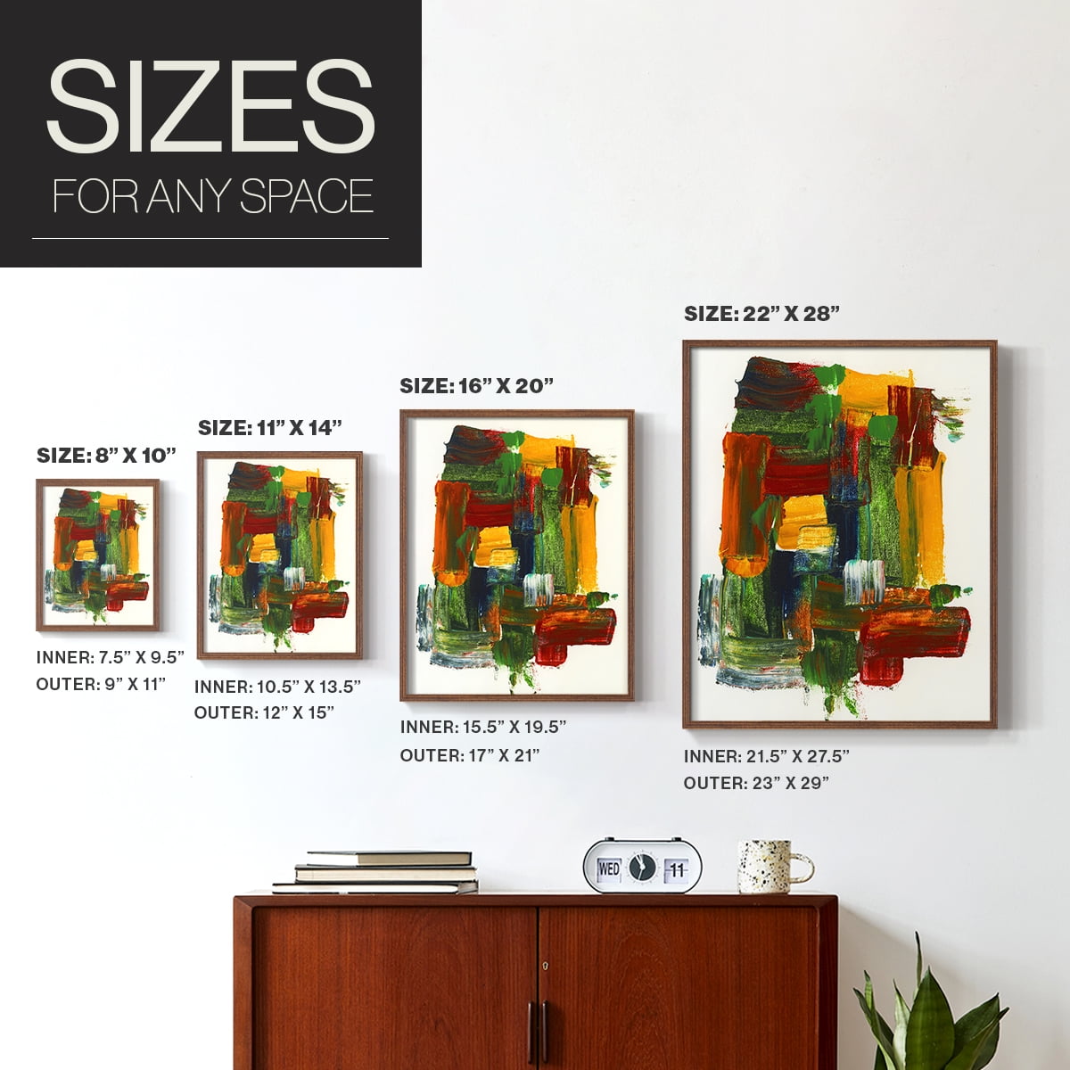 Abstract II in Paper Solid Wood 8 x 10 Framed Print
