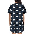 thumbnail image 4 of Womens Pajama Sets With Pocket, funny sheep navyblue Lounge Sets Short Sleeve Sleepwear PJ Sets for Women, 4 of 6