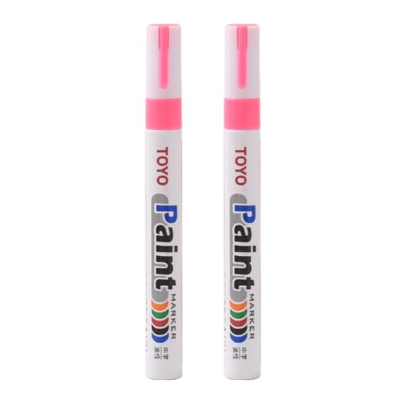 Kripyery 2Pcs Tire Mark Paint Pens Waterproof Fade Resistant Precise Application Fill Paint Pens Vehicle Accessories