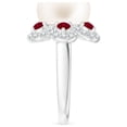 thumbnail image 3 of Angara Freshwater Cultured Pearl Floral Ring with Rubies in 14K White Gold for Women | June Birthstone Jewelry for Her, 3 of 8