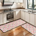 thumbnail image 3 of Kitchen Rugs Sets Of 2,Pink Christmas Santa and Tree Pattern Anti Fatigue Kitchen Mat Rugs Non Slip Washable,Decorative Kitchen Floor Mats for Kitchen,Sink,Laundry,17"x47"+17"x47", 3 of 5