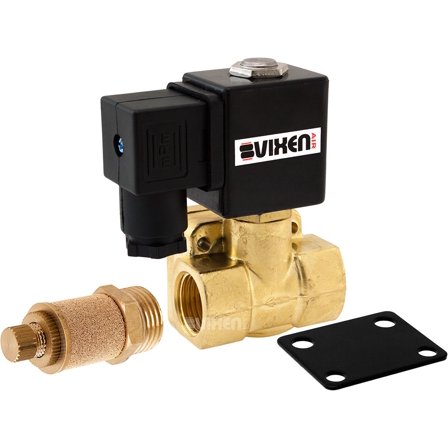 Vixen Air 1/2" NPT Air Ride Suspension High Flow Electric Air Valve (Solenoid) 250 PSI with One 1/2" Flow/Dump Control Valve VXF4012M