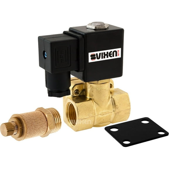 Vixen Air 1/2" NPT Air Ride Suspension High Flow Electric Air Valve (Solenoid) 250 PSI with One 1/2" Flow/Dump Control Valve VXF4012M