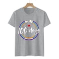 thumbnail image 4 of IROINNID Women's Casual Fashion T-shirt Short Sleeve Round Neck Happy 100th Day Of School Printed Tops, 4 of 7