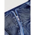 thumbnail image 3 of Denim Pleated A-Line Mini Skirt With Belted Waist Blue, 3 of 8