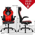 thumbnail image 7 of PC Gaming Chair Racing Office Chair Ergonomic Desk Chair Massage Executive PU Leather Computer Chair with Lumbar Support Armrest Headrest Task Rolling Swivel Chair for Women Adults(Red), 7 of 7