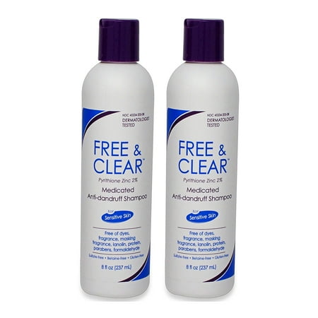Tea Tree Medicated Shampoo - Free & Clear Medicated Anti-Dandruff Shampoo, 8 oz. 2 Pack