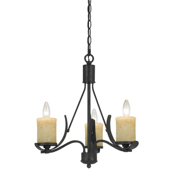 Cal Lighting Morelis 18" Traditional Metal Chandelier in Black Smith