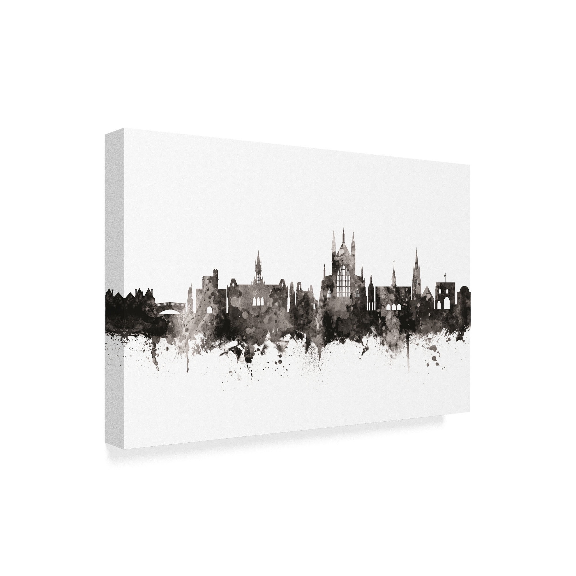 Trademark Fine Art 'Winchester England Skyline Black White' Canvas Art by Michael Tompsett