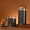thumbnail image 2 of Transparent Glass Tea Storage Containers, Food Storage Container Canisters with Wooden Airtight Lid and Handle for Serving Tea, Coffee, Honey, 2 of 5
