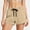 Khaki women's high waisted shorts with pockets a1, variant on Cagogo Women's High Waisted Drawstring Shorts with Pockets Quick Dry Casual Loose Sport Shorts Summer Beach Work Lounge Athletic Shorts, Army Green XL