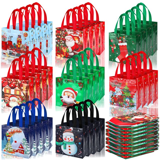 Bolsas de regalo de Navidad Chapou, 100 unidades, reutilizables, no tejidas