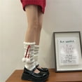 thumbnail image 5 of Milue Women Knit Boot Cuffs Leg Cover Christmas Furry Trim Plush Ball Bow Leg Warmers, 5 of 21