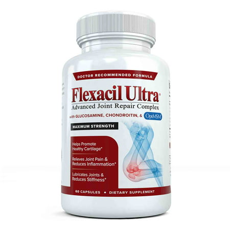 Flexacil Ultra - Maximum Strength Joint Pain Relief Supplement | Glucosamine, Chondroitin & MSM | Powerful Anti-Inflammatory, Promotes Healthy Hand, Back, Knee and Cartilage Function, 60 (Best Anti Inflammatory For Knee Pain)