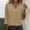 Khaki, variant on 3/4 Length Sleeve Womens Tops V Neck Lace Embroidered Summer Blouses Loose Fit Tunic Dressy Casual