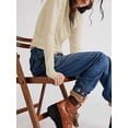 thumbnail image 4 of Diconna T-shirt Femme Manches Longues Col Rond Couleur Unie Hauts d'Automne Mode Urbaine pour Usage Quotidien, 4 of 6