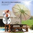thumbnail image 3 of Outsunny 8.6FT Patio Umbrella, UPF 30+ Outdoor Market Umbrella, 2-Tier Vented Patio Table Umbrella with Crank, 8 Ribs, Push Button Tilt, Light Gray, 3 of 9