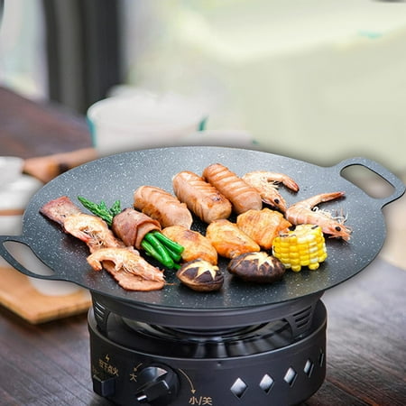 

Korean Bbq Pan Cookware for Stovetop Nonstick with Handles Frying Pan 38cm Diameter