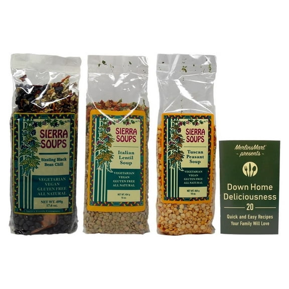 Dry Soup Mix 3 Flavor Variety - (1) Each: Sizzling Black Bean Chili, Italian Lentil, Tuscan Peasant (16-17.6 Ounces) Sierra | MerlinsMart Zine