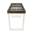 thumbnail image 4 of 61.75" Brown and White Contemporary Rectangular Outdoor Patio Dining Bench, 4 of 5