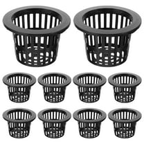Supvox 10Pcs Plastic Orchid Pot Hydroponic Pots with Netted Slotted Sides Black for Indoor Outdoor Gardening