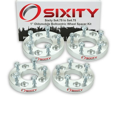 Sixity Auto 4 pc 1" 5x4.75 Wheel Spacers compatible with Oldsmobile Cutlass Supreme M12x1.5mm 1.25in Studs Lugs