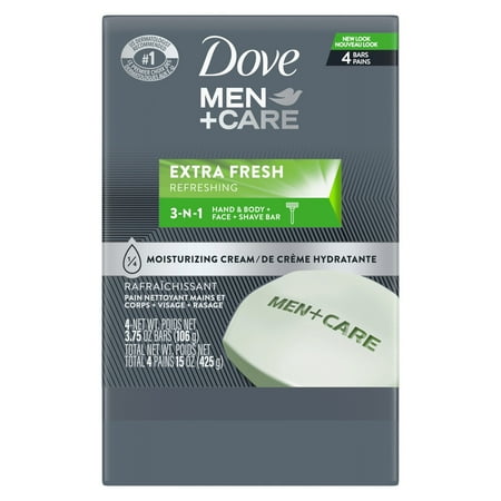 Dove Men+Care 3-in1 Refreshing Bar Soap - Extra Fresh - 4 ct- Pack of 2