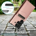 thumbnail image 5 of Allytech Back Flip Wallet Case for Samsung Galaxy S24 Ultra with 5 Card Holder, Luxury PU Leather Kickstand Magnetic Buckle Shockproof Anti-Scratch Protective Case for Women Men - Rosegold, 5 of 14