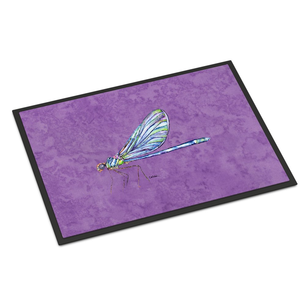 Dragonfly on Purple Door Mat Doormat