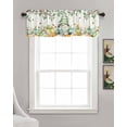 thumbnail image 3 of Easter Linen Curtain Valance for Bedroom/Bathroom/Kitchen/Office/Living/Dining Room Window,Eucalyptus Leaves Gnomes Easter Egg Woodgrain Rod Pocket Topper Decorative Cafe Drapes Panel 42"x18", 3 of 6
