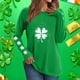thumbnail image 4 of Xuyuer St. Patrick's Day Sweatshirt Women Shamrock Heart Shirts Irish Gift Crewneck Casual Loose Fit Tops, 4 of 6