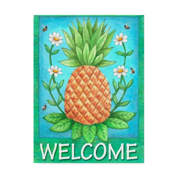 Trademark Fine Art 'Pineapple Welcome' Canvas Art by Melinda Hipsher