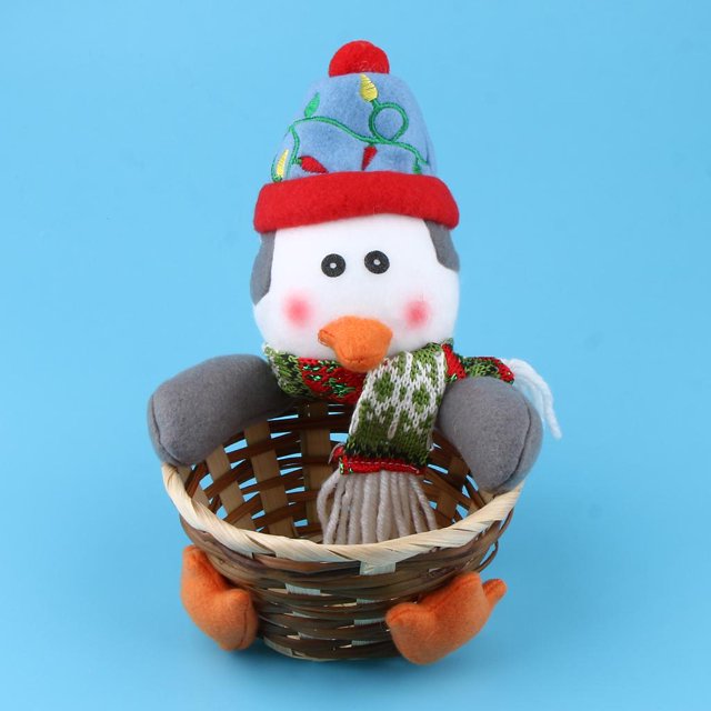 Canasta de Almacenamiento de Dulces Navideños, Soporte , Vacaciones de Navidad, año de nuevo, Decoración para hogar Pingüino Macarena Canasta de almacenamiento de dulces navideños
