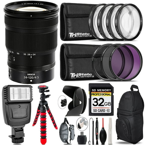 Nikon NIKKOR Z 24-120mm f/4 S Lens   Flash   Tripod & More - 32GB Accessory Kit (International Version)