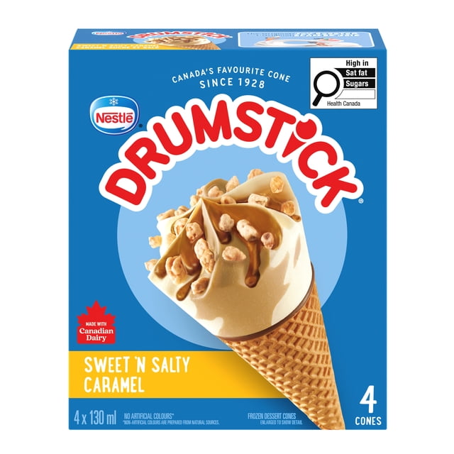 DRUMSTICK Cornets Caramel Sucré Et Salé 4 x 130 ml
